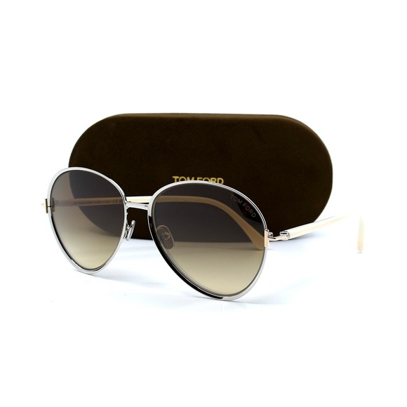 NEW TOM FORD TF1028/S 16G RIO SILVER WHITE BROWN GRADIENT AUTHENTIC SUNG… - Picture 9 of 13